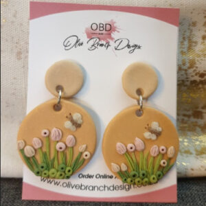Floral Tulip Clay Earrings