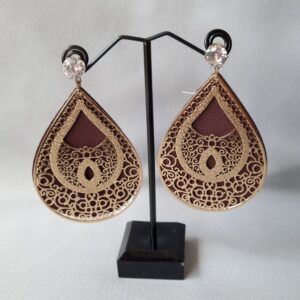 Gold & Burgundy Earrings