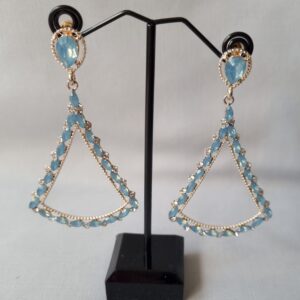 Shiny Blue Diamante Earrings
