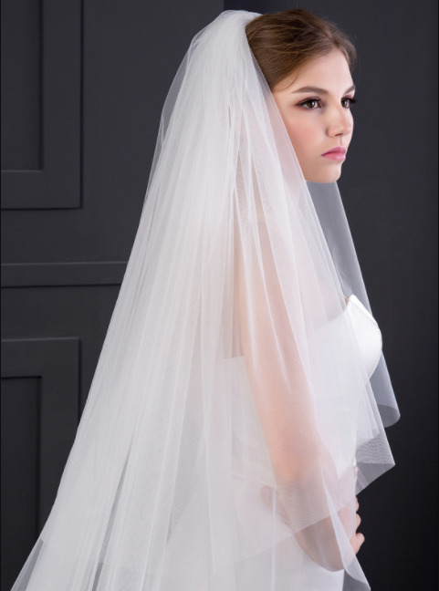 Cathedral Length Veil - Plain Cut Edge - Image 5