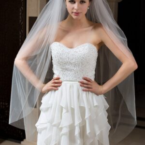 Waltz Length Veil - Plain Cut Edge