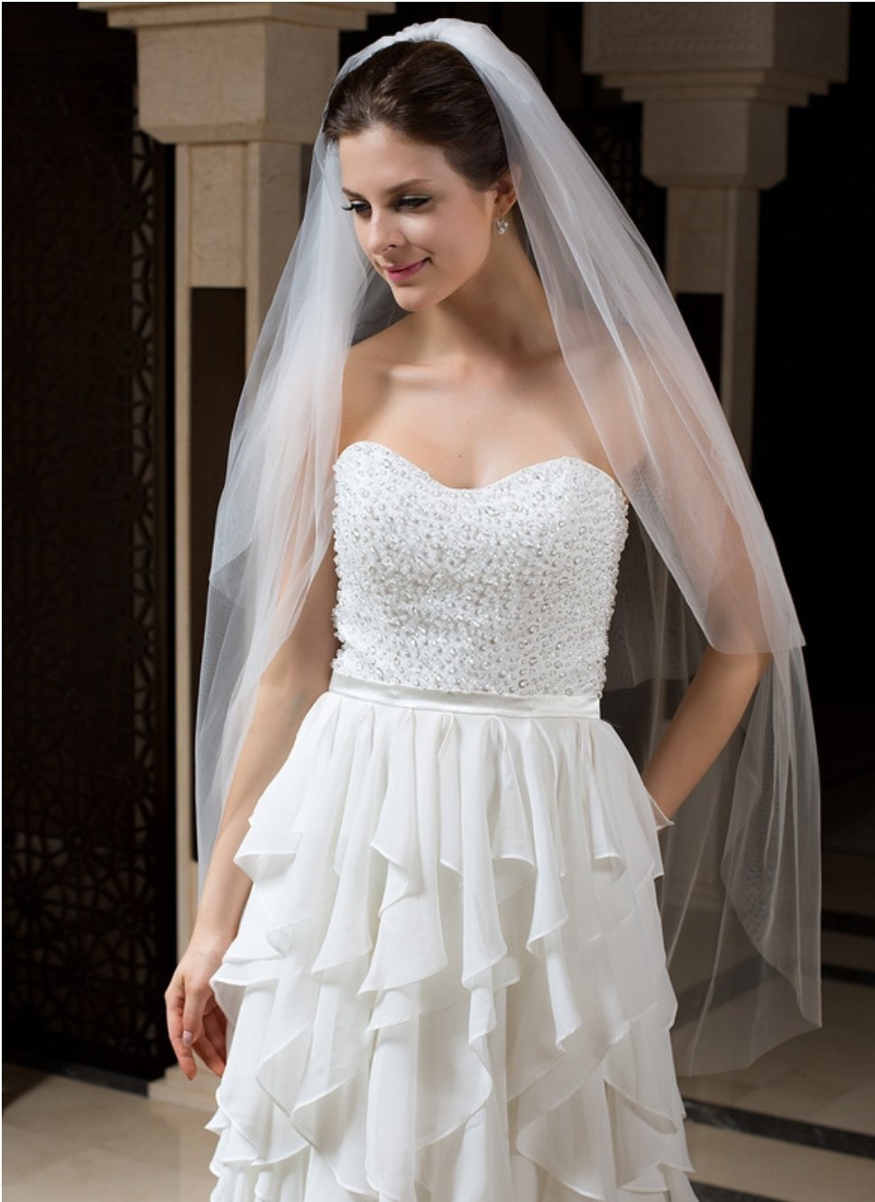 Waltz Length Veil - Plain Cut Edge - Image 3