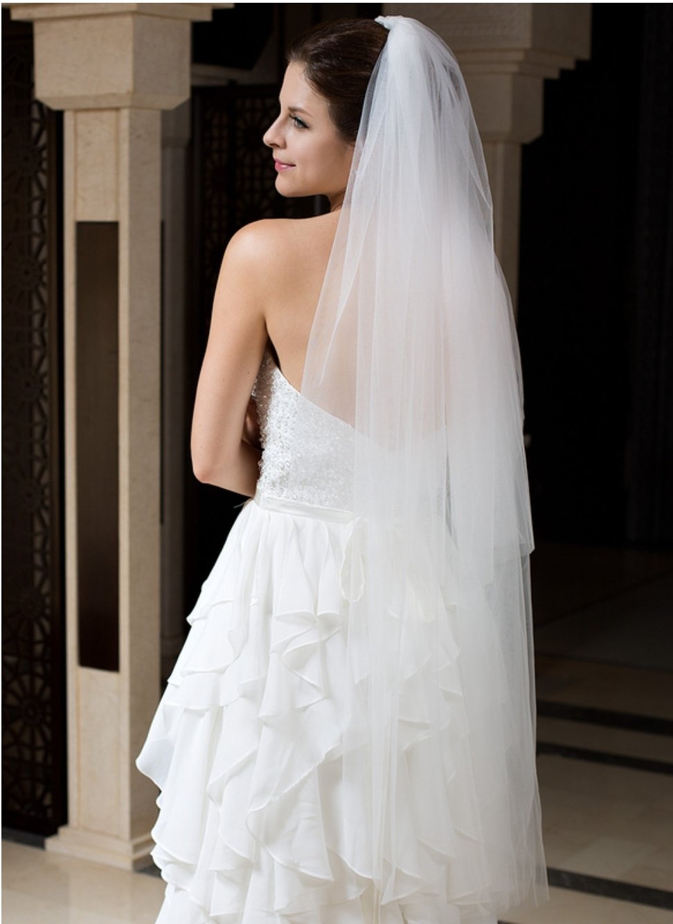 Waltz Length Veil - Plain Cut Edge - Image 2