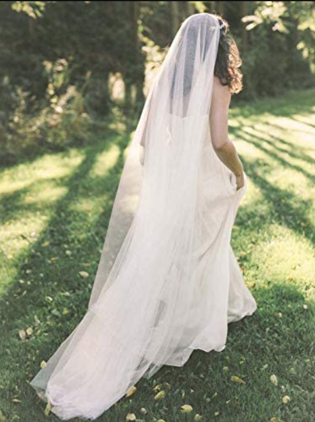 Floor Length Veil - Plain Cut Edge - Image 4