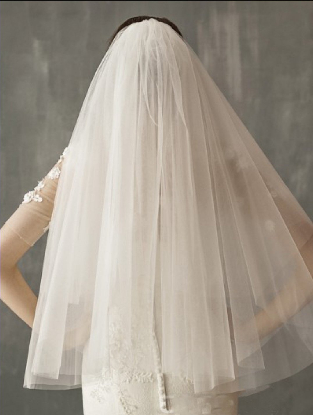 Waist Length Veil - Plain Cut Edge - Image 2