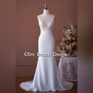 Designer Beaded Lace Plunge Mermaid Wedding Dress