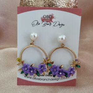 Flower Decor Drop Earrings