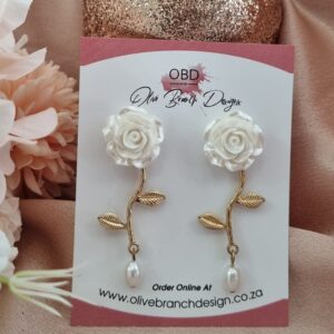 Dangle Rose Decor Drop Earrings