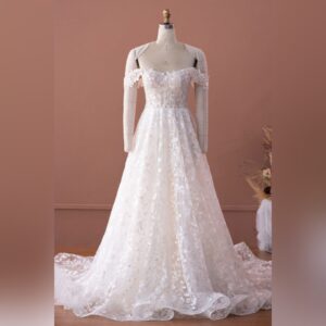 Off Shoulder Corset Lace A-line Wedding Dress