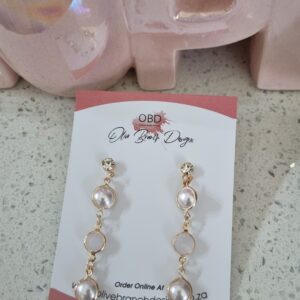 Gold Pearl Drop Earrings