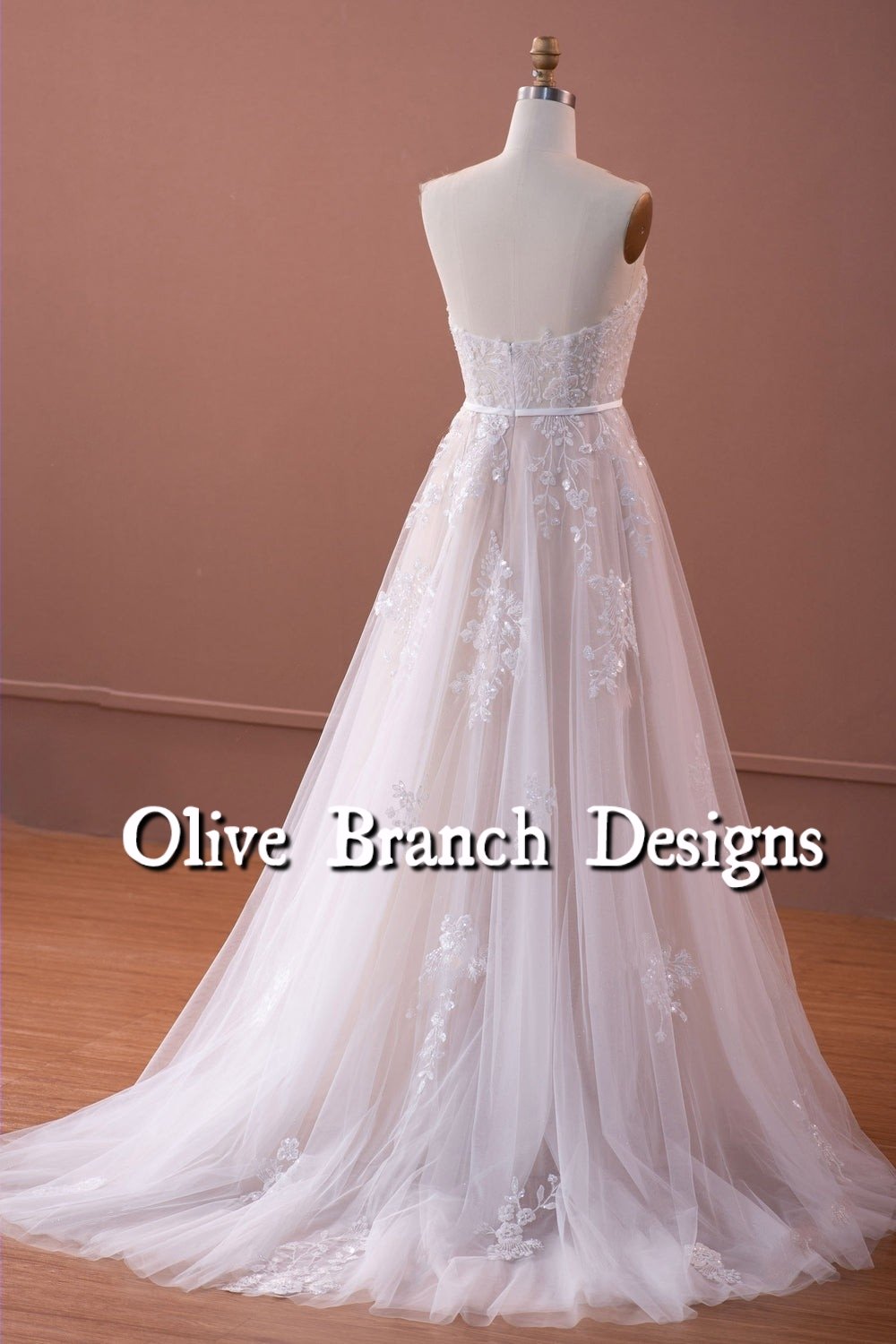 Visible Boning Sweetheart Corset Lace A-line Wedding Dress - Image 2