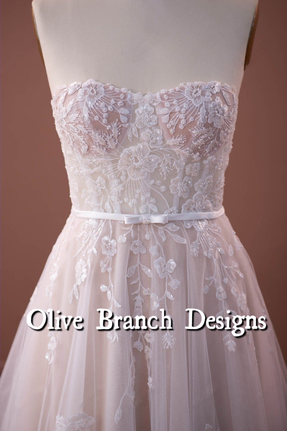 Visible Boning Sweetheart Corset Lace A-line Wedding Dress - Image 3