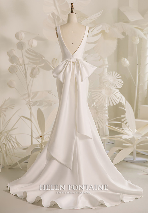 MERMAID WEDDING DRESS WITH DETACHABLE BOWKNOT - Image 4
