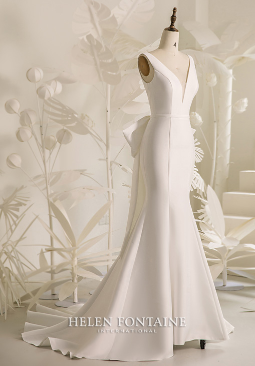 MERMAID WEDDING DRESS WITH DETACHABLE BOWKNOT - Image 3