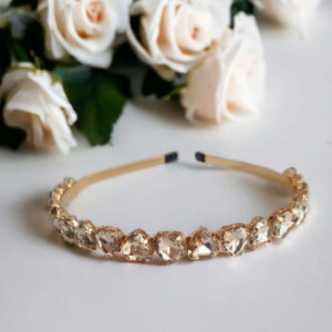 Bridal Rhinestone Headband - Gold