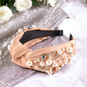 Headband Pearl Decor - Apricot