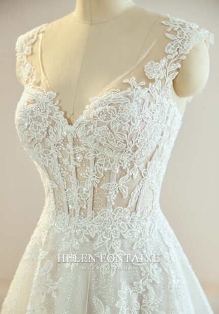 BEADED LACE AND GLITTER TULLE WEDDING GOWN - Image 2