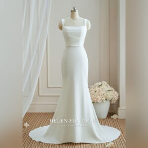 BRIDAL GLAMOROUS MERMAID WEDDING DRESS WITH RUCHED BODICE