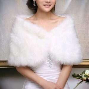 Bridal Furry Shawl - White