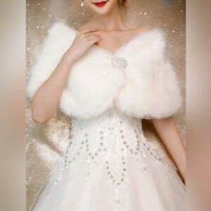 Bridal Winter Warm Shawl - Off White