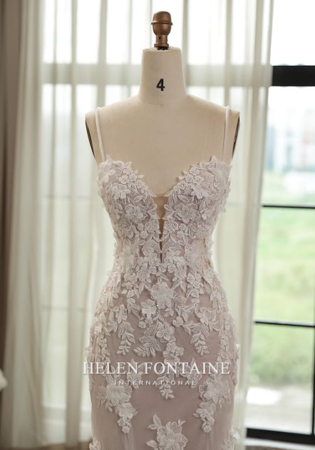 BRIDAL GOWN WITH DETACHABLE BEADED SPAGHETTIS - Image 2