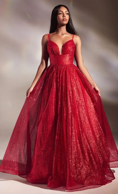 Corset-Back Long Glitter Ball Gown - Image 4