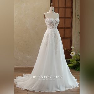 BRIDAL GOWN WITH SLIT AMD INNER SHORT SKIRT