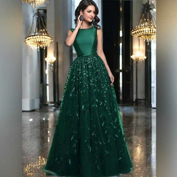 A-Line Swing Hem Formal Dress