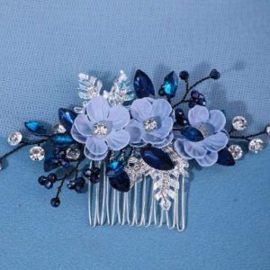 Blue Floral Hair Comb