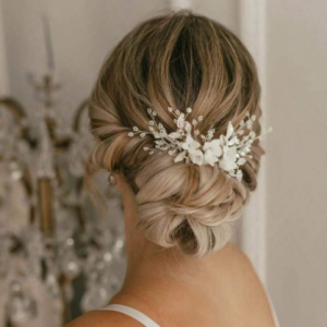 Floral Hair Comb - Silver