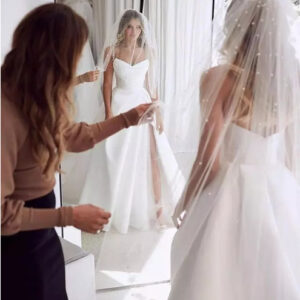 Cathedral Length Pearl Beaded Veil - Two Tier