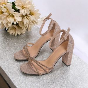 Rosegold Glitter Square toe Heel